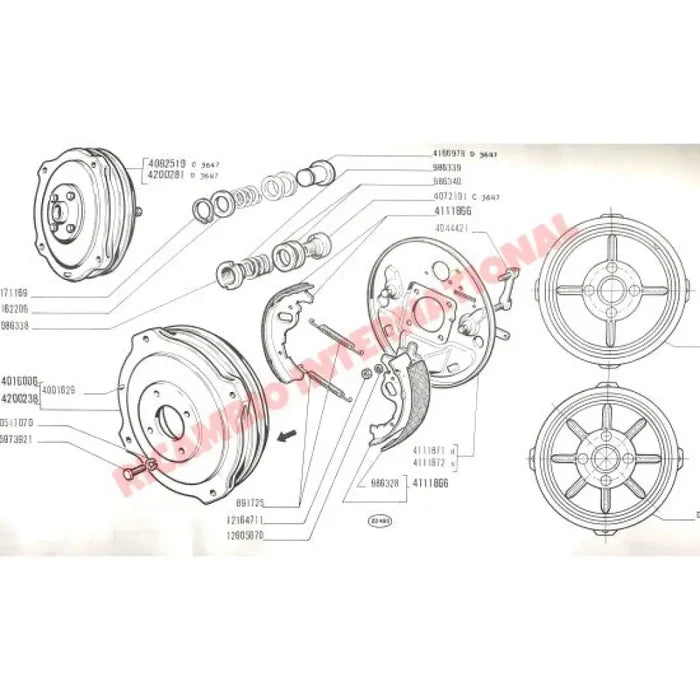 Rear Brake Backplate Lockplate - Classic Fiat 500 126 - Brakes