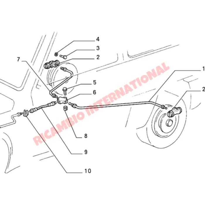 Rear Centre Brake Hose - Classic Fiat Panda - Rear Brakes and Related Parts