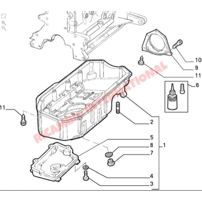 Rear Engine Crankshaft Main Oil Seal and Housing - Fiat Barchetta Fiat Coupe,Punto HGT,Multipla Lancia Delta - Gaskets