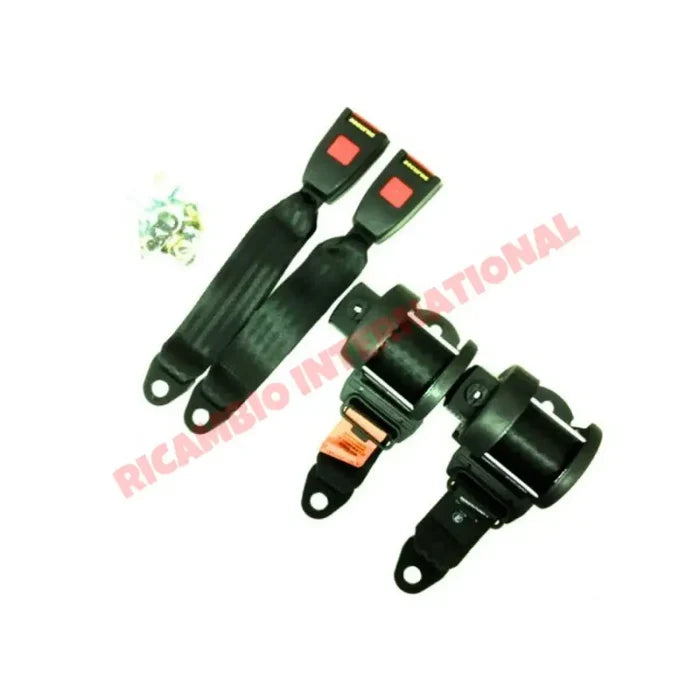 Rear Seat Belt Kit Automatic Inertia (BLACK) - Classic Fiat Panda - Accessories & Interior Parts