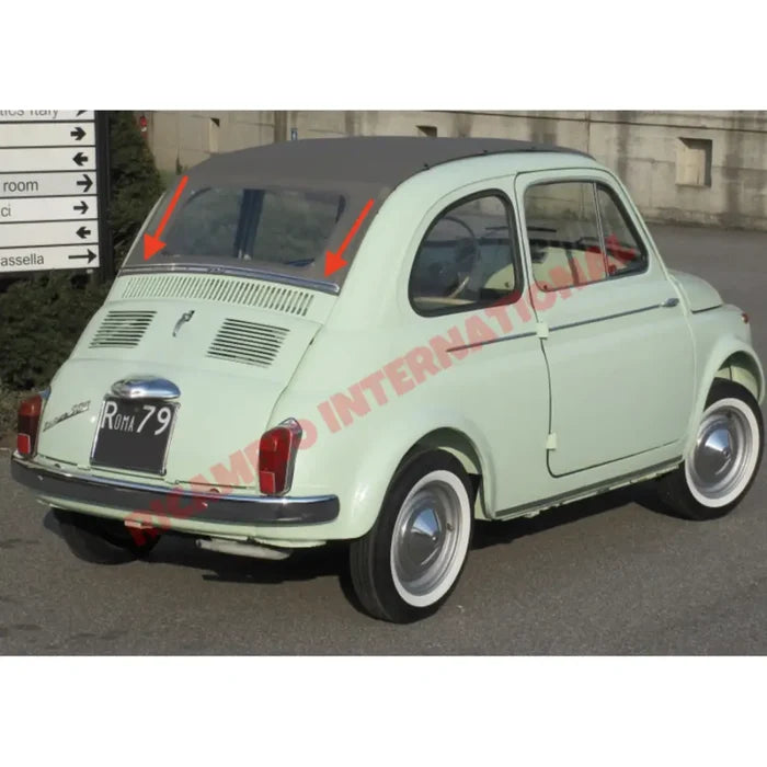 Rear Sunroof Aluminium Finishing Trim & Screws - Classic Fiat 500 - Chrome - Aluminium & Exterior Trim Parts