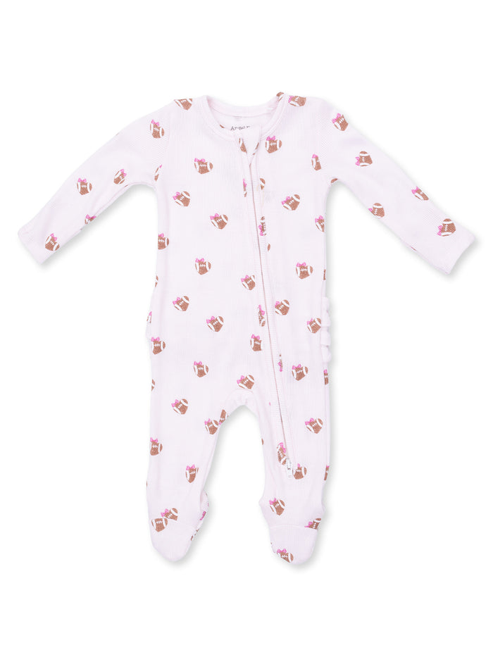 White baby onesie with cupcake prints and zip closure, perfect for infants and toddlers.