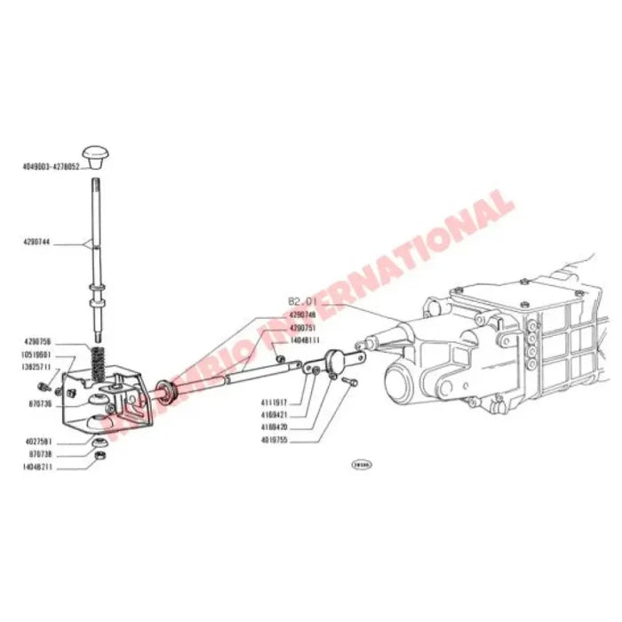 Second Hand Gear Lever/Linkage Assembly - Classic Fiat 500 - Gearbox and Parts