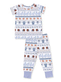 Boys' football-themed pajama set featuring playful designs and a comfortable fit.
