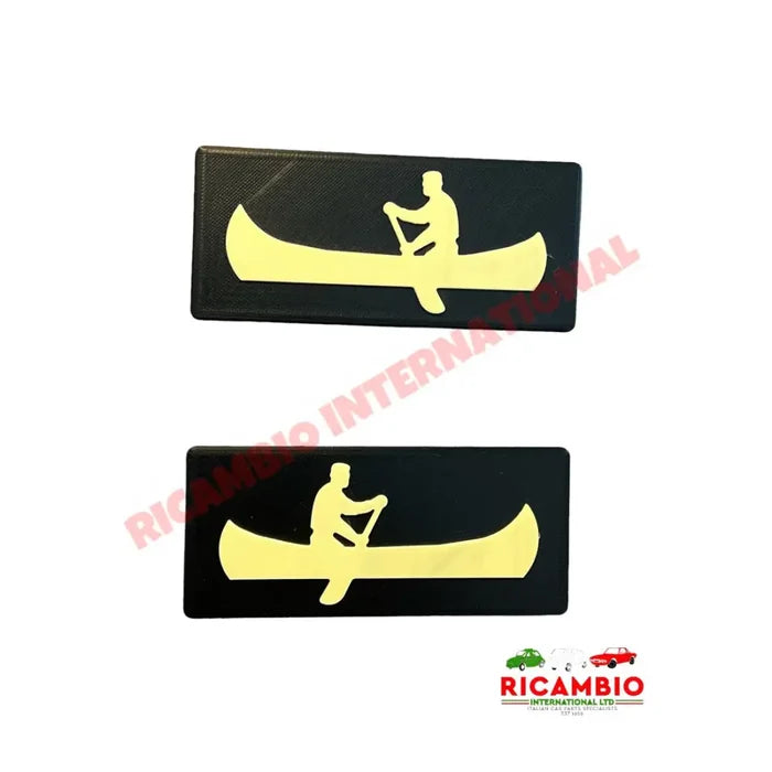 Side Badge Kit (2) - Classic Fiat Panda 4x4 SISLEY - IVORY BADGE - Badges & Emblems