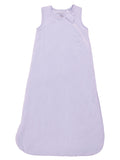 Light purple baby sleep sack with shoulder snaps, designed for comfort and safety during sleep.