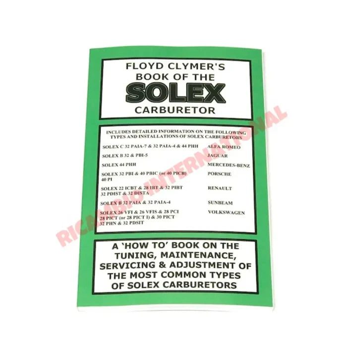 SOLEX Carburettor Installation Maintenance & Setup Manual - Books & Manuals
