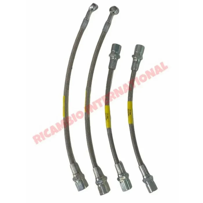 Stainless Steel & Teflon Braided Brake Hose Kit - Classic Fiat 500 - Uprated Brake Parts