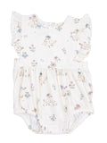 White baby rompers featuring whimsical duck and flower patterns. Ideal for playful and comfy outfits.