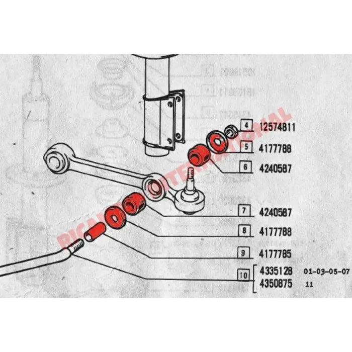 Sway Bar Bush & Washer Kit (2) - Fiat 127,128,131 Lancia/Autobianchi A112 - Rubber Parts