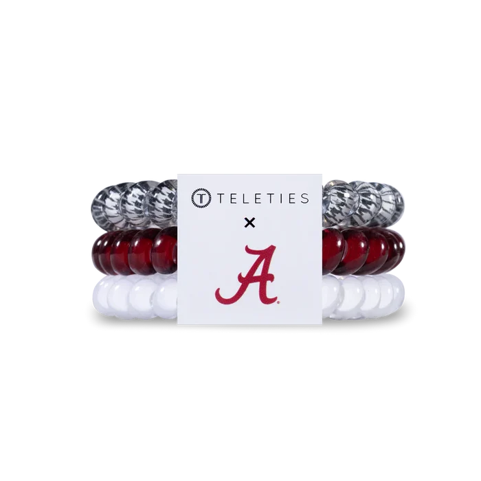 Set of hair ties with a 'A' logo on a white background