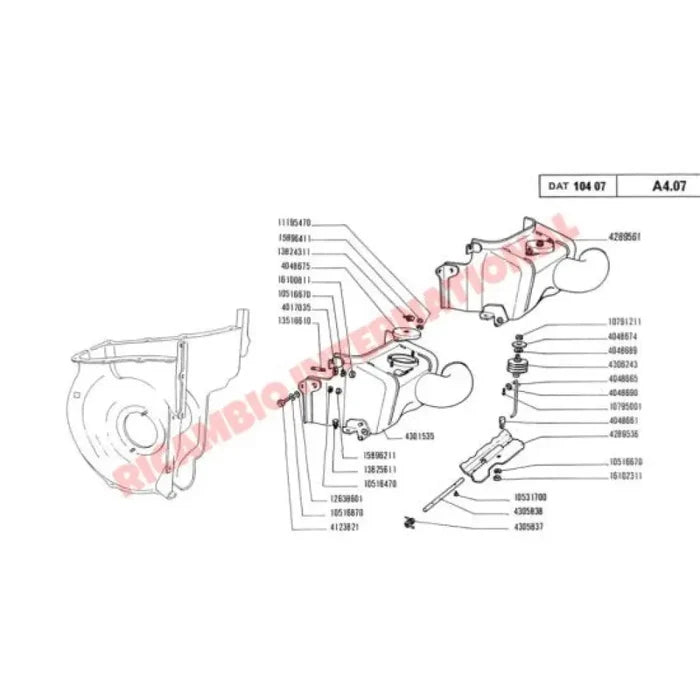 Thermostat Housing Complete - Classic Fiat 500 126 - Heating & Cooling