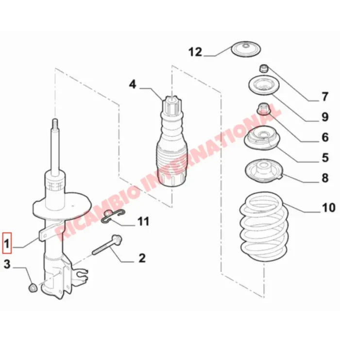 Top Front Shock Strut Mount Kit (2) - New Fiat 500 - Steering - Shaft & Suspension
