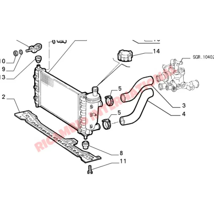 Top Radiator Hose - Fiat Bravo,Brava Marea
