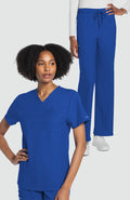 Unisex Scrub Set: V-Neck 1 Pocket Scrub Top & Drawstring 2-Pocket Cargo Scrub Pant