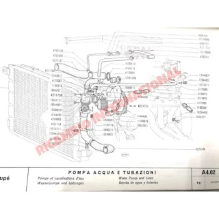 Water Hose Kit (3 piece) & Stainless Steel Hose Clips - Fiat 130 - Heating & Cooling