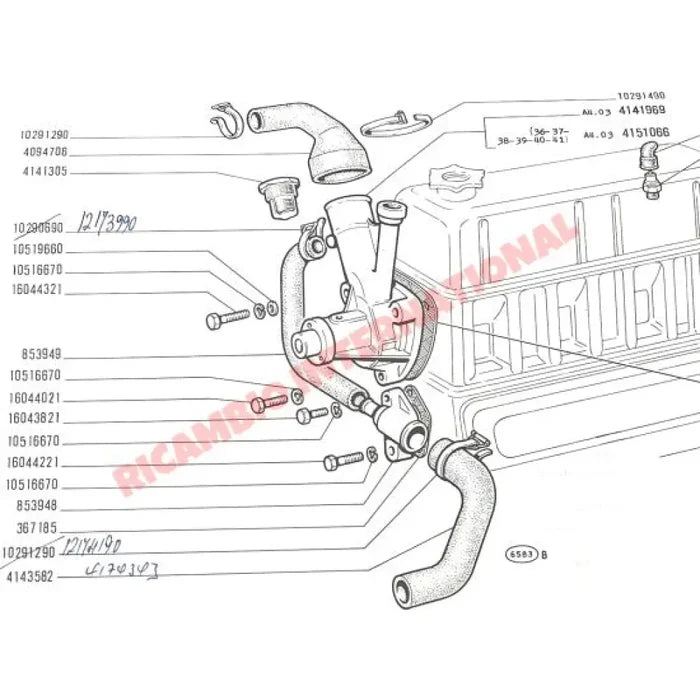 Water Pump Hose - Fiat 1100,1200 - Heating & Cooling