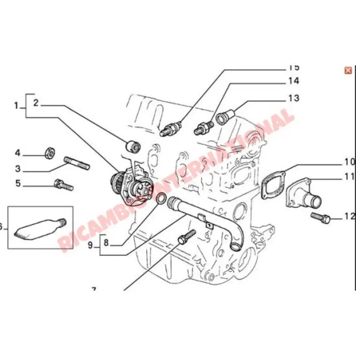 Water Pump Metal Pipe - Fiat Uno Panda - Heating and Cooling