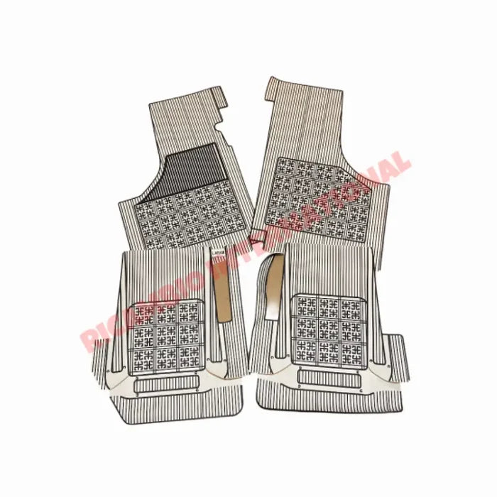 White Rubber Mat Set (Best Quality) (4 piece) - Classic Fiat 500 - Rubber Mats