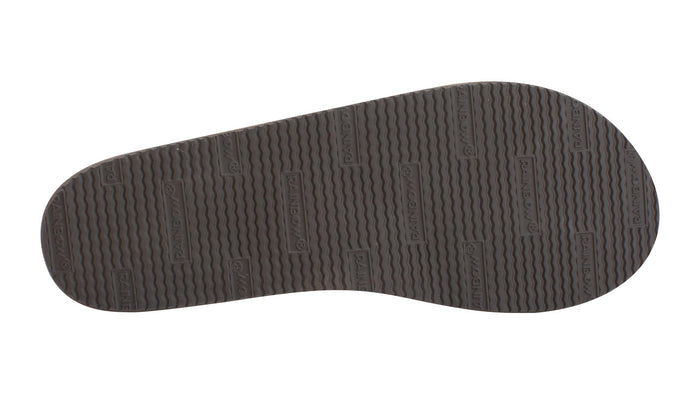 Dark gray sole of a shoe on a white background