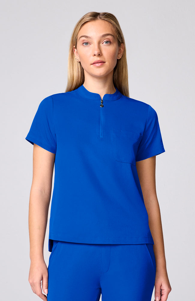 Women's Scrub Set: Haven Mandarin Collar Top & Hannah Wide Leg Pant