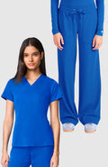 Women's Scrub Set: Hayley V-Neck Top & Hannah Wide Leg Pant