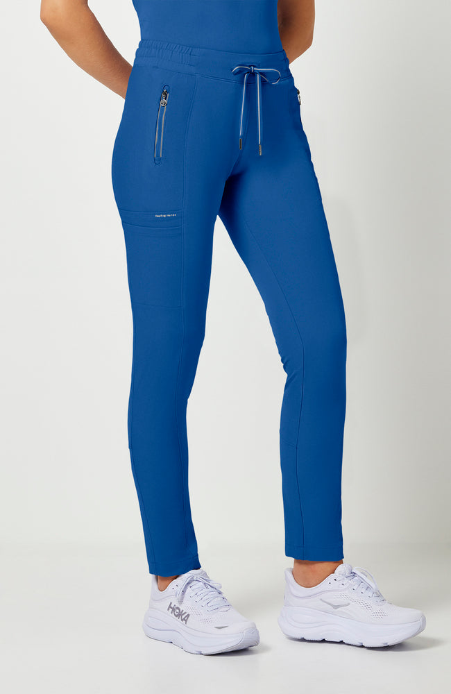 Women's Scrub Set: Sonia Zip Y-Neck Top & Niko Elastic Waistband Pant