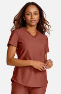 Women's Tuck-In Knit Mesh V-Neck Scrub Top